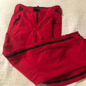 INSIDE EDGE- Sport Obermeyer Red Nylon & Polly fill snow pants - large